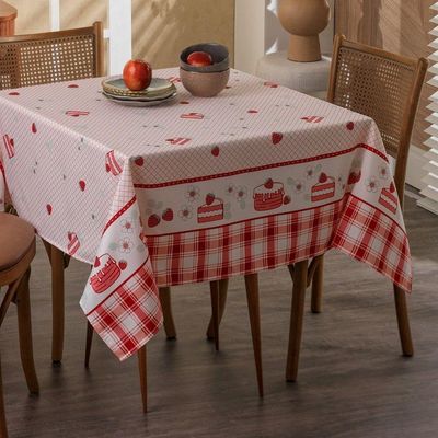 Toalha De Mesa Quadrada 4 Lugares 1,40x1,40m Impermeável Appel Bolo