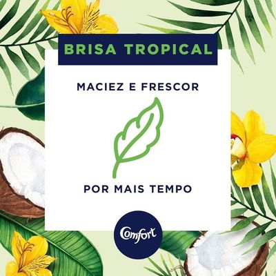 Caixa Com 6 Amaciante Comfort De Roupa Brisa Tropical Com Toque De Coco Frasco 1 8l