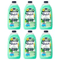 Caixa Com 6 Amaciante Comfort De Roupa Brisa Tropical Com Toque De Coco Frasco 1 8l