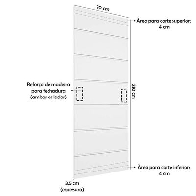 Kit 4 Portas De Madeira Frisada U.v 210cm X 70cm - R50vl Cerejeira