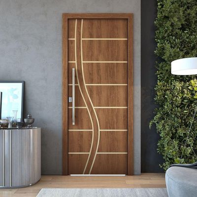 Kit 3 Portas De Madeira Frisada U.v 210cm X 80cm - R70ss Imbuia