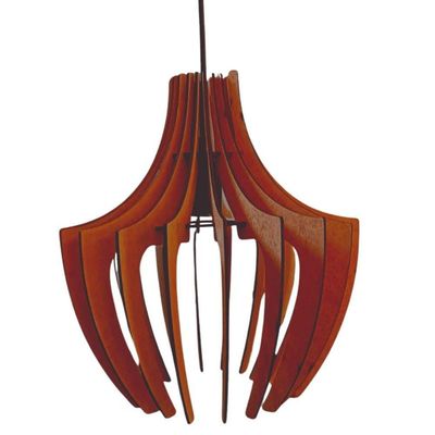 Luminária Teto Tipo Pendente Aranha Mdf - Completa Cor: Mdf Cru