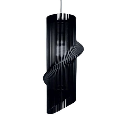 Luminária Teto Tipo Pendente Maia Mdf - Completa Cor: Preta