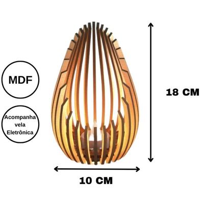 Castiçal Tulipa Com Vela Eletrônica - Preto