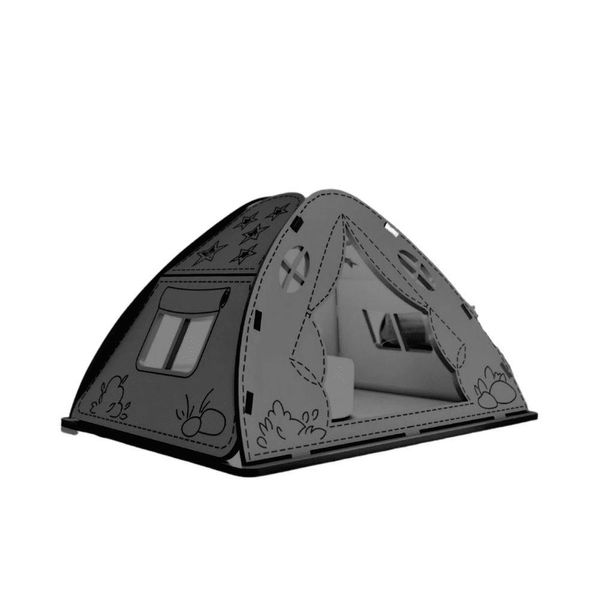 Castiçal Camping Com Vela Eletrônica - Preto