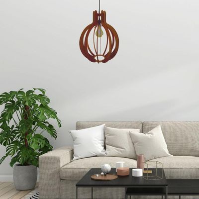Luminária Teto Tipo Pendente Jupiter Mdf - Completa Cor: Marrom