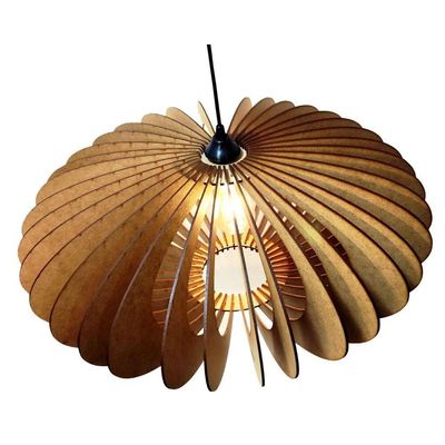 Luminária Teto Tipo Pendente Em Mdf - Completa Cor: Mdf Cru