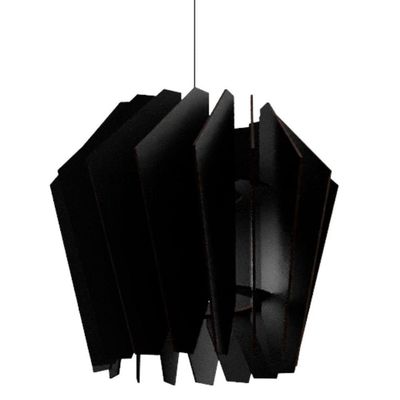 Luminária Teto Tipo Pendente Espiral Mdf - Completa Cor: Preta