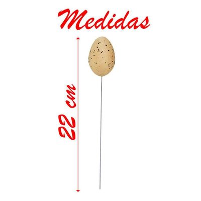 Enfeite Decorativo Ovo De Páscoa 30 Unidades Com Haste