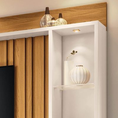 Estante Painel Para Tv 60 Pol. Natan H01 Off White-cinamomo - Mpozenato