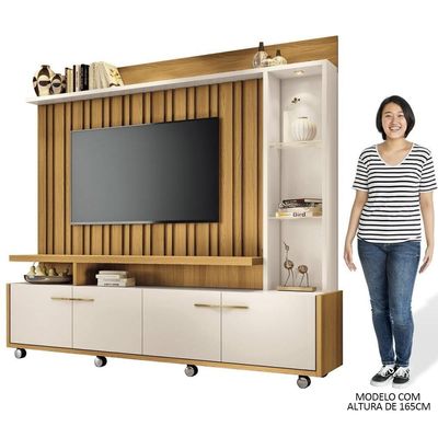 Estante Painel Para Tv 60 Pol. Natan H01 Off White-cinamomo - Mpozenato