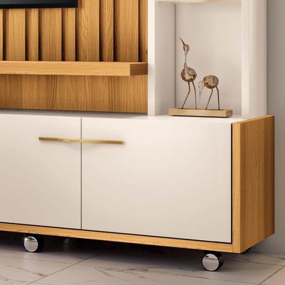 Estante Painel Para Tv 60 Pol. Natan H01 Off White-cinamomo - Mpozenato