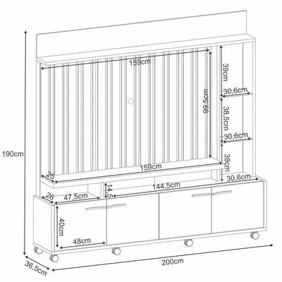 Estante Painel Para Tv 60 Pol. Natan H01 Off White-cinamomo - Mpozenato