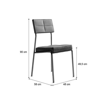 Cadeira Sala De Jantar Neo 1740 Kit 4 Uni Preto-grafite - Preto - Carraro