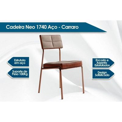 Cadeira Sala De Jantar Neo 1740 Kit 4 Uni Preto-grafite - Preto - Carraro