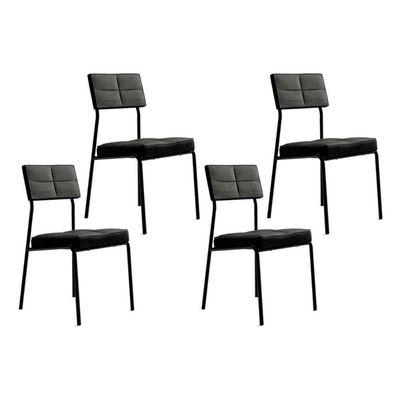 Cadeira Sala De Jantar Neo 1740 Kit 4 Uni Preto-grafite - Preto - Carraro
