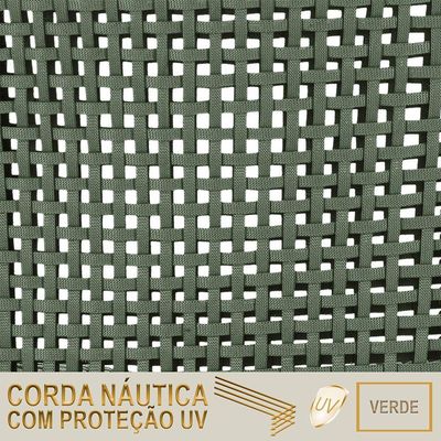 06 Cadeiras Floripa Alumínio Pintura Marrom Corda Nautica Tr Verde