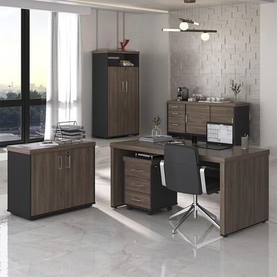 Conjunto Escritório Home Office 5 Peças Corp A06 Charuto/preto - Mpozenato