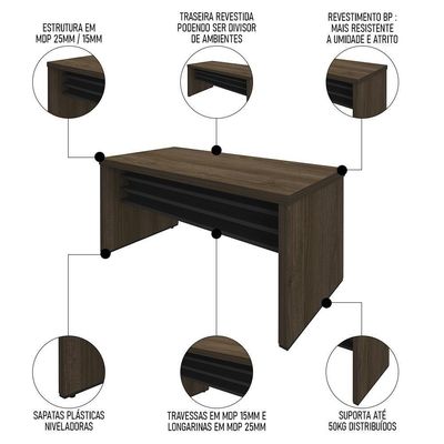 Conjunto Escritório Home Office 5 Peças Corp A06 Charuto/preto - Mpozenato
