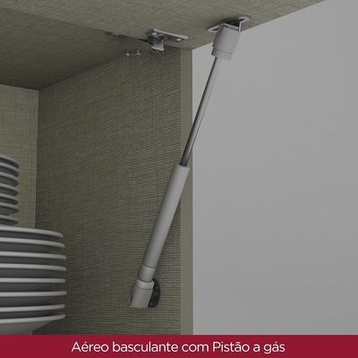Cozinha Modulada Connect 4 Peças Balcão 120cm Duna/cristal Com Tampo Mdp - Móveis Henn Duna/cristal