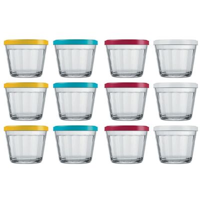 Conjunto de Tigelas Copo Americano em Vidro e Plástico 350 ml – 12 Peças