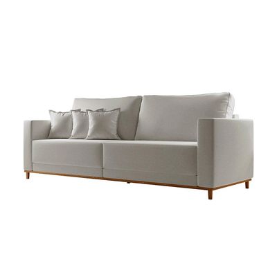 Sofá 3 Lugares Riviera Linho Cinza 190 cm
