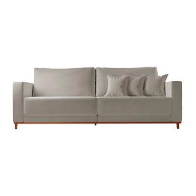 Sofá 3 Lugares Riviera Linho Cinza 190 cm