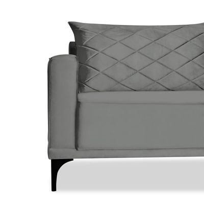 Sofá 2 Lugares Eros Veludo Cinza Chumbo 160 cm