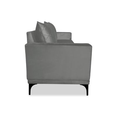 Sofá 2 Lugares Eros Veludo Cinza Chumbo 160 cm