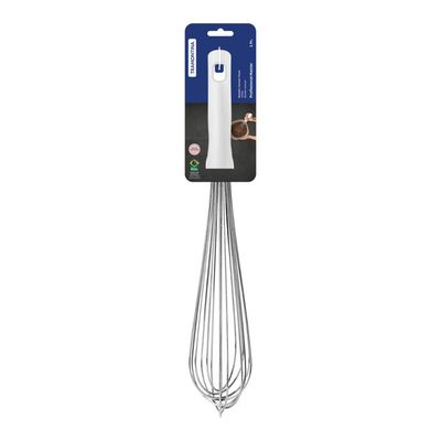 Batedor Manual Tramontina Profissional em Aço Inox com Cabo em Polipropileno Branco 40 cm