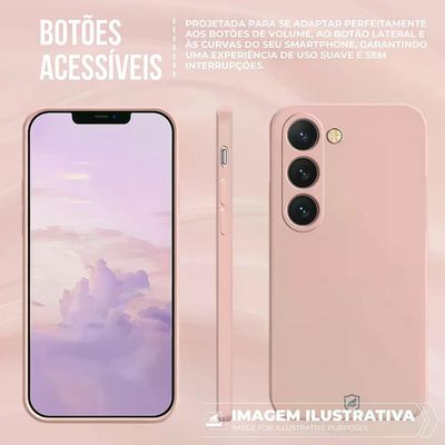 Kit Capa Silicon Veloz para  Samsung Galaxy A16 5G +  Cordão Phone Strap Flex - Rosa - Gshield