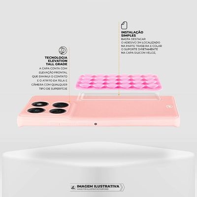 Capa Silicon Veloz para Motorola Moto Edge 60 Fusion + Ventosa - Rosa - Gshield