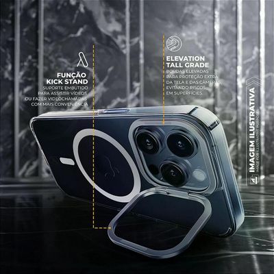 Capa para iPhone 14 Pro Max - MagSafe Crystal Armor Stand - NÃO AMARELA - Gshield