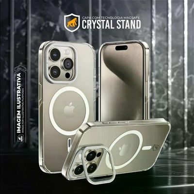 Capa para iPhone 14 Pro Max - MagSafe Crystal Armor Stand - NÃO AMARELA - Gshield