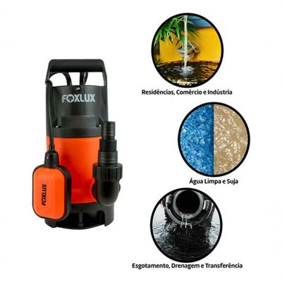 Bomba D'água Submersível 1cv 750w 127v Foxlux