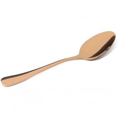 Kit Jogo De Colher Refeição Gold Rose 12pç Inox Rústico Luxo
