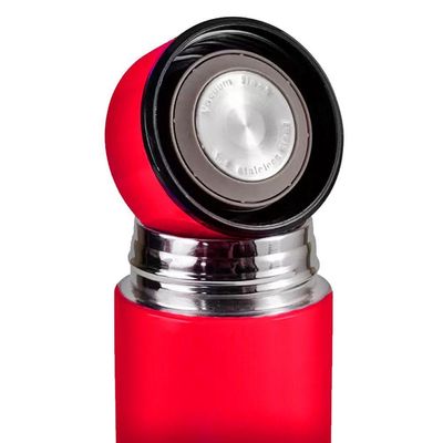 Garrafa Térmica Inox 500ml Quente Frio Tampa Vermelho Nº10