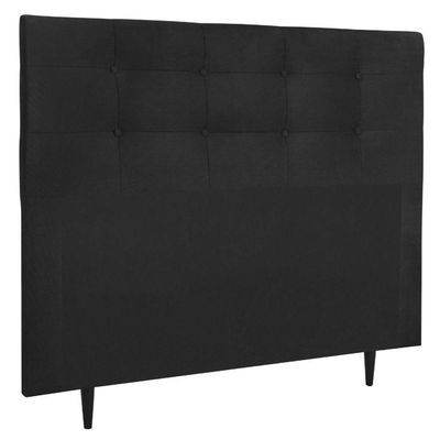 Cabeceira Estofada Cama King 195 Cm Cancún Suede Preto