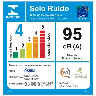 Liquidificador Oster 1400 Full Preto 3,2L 220V