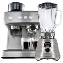 Kit Cafeteira Espresso Xpert E Liquidificador New Osterizer Oster Aço Escovado 220V
