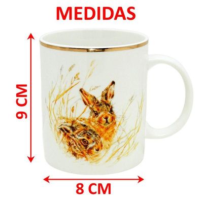 Kit Jogo De Caneca De Páscoa 8pçs Em Argila Coelho De 380ml