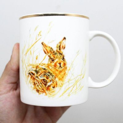 Kit Jogo De Caneca De Páscoa 10 Peças Coelho Em Argila De 380ml