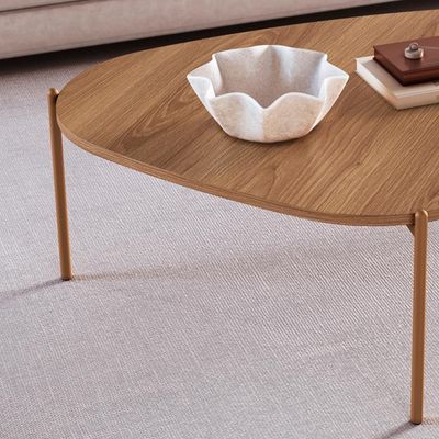 Mesa De Centro Organica Pe Metal Dourado Hanover 28015 Artesano