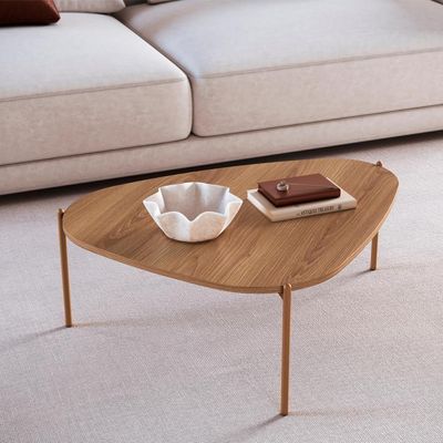 Mesa De Centro Organica Pe Metal Dourado Hanover 28015 Artesano