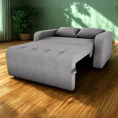 Sofa Cama 2 Lugares 138 Cm Amora Tecido Boucle F497 Milani Store Cinza