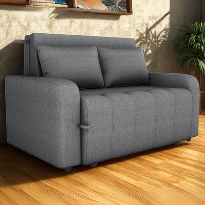 Sofa Cama 2 Lugares 138 Cm Amora Linho Vancouver Cinza Milani Store Cinza