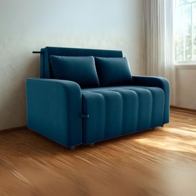 Sofa Cama 2 Lugares 138 Cm Amora Veludo Maserati Milani Store Azul
