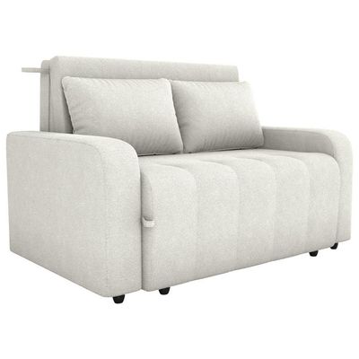 Sofa Cama 2 Lugares 138 Cm Amora Tecido Boucle F492 Milani Store Natural