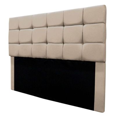 Cabeceira Cama Box Estofada Solteiro 90 Cm Ananda Suede Bege