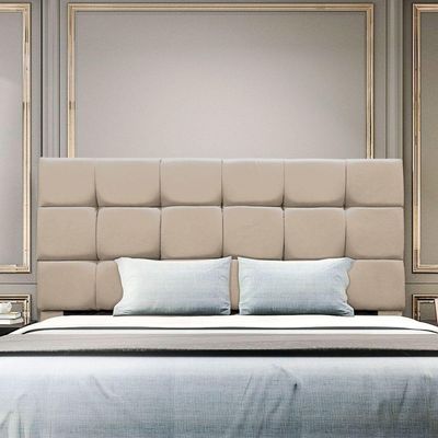 Cabeceira Cama Box Estofada Solteiro 90 Cm Ananda Suede Bege